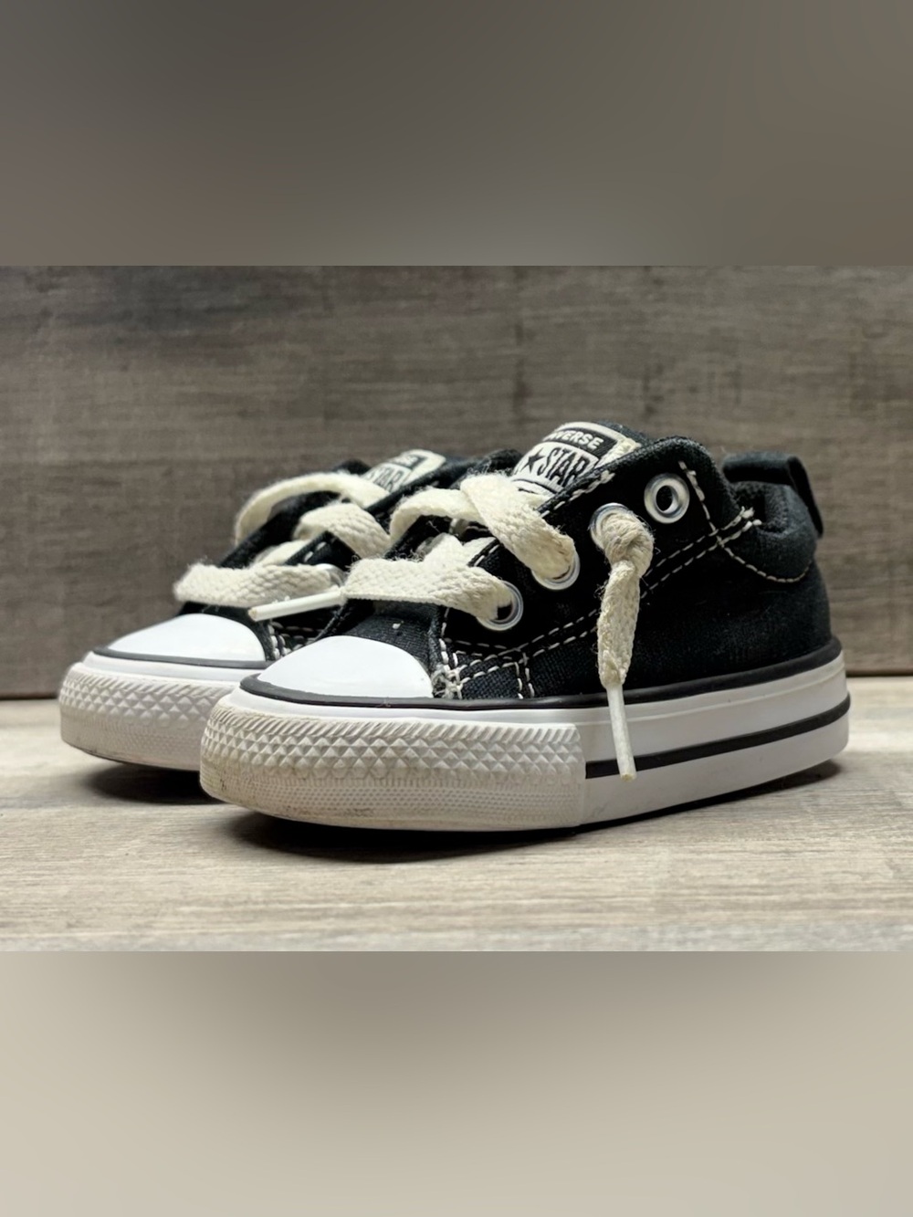 Converse Chuck Taylor All Star Street Slip Black Infant Size 2 Baby Shoes A01699